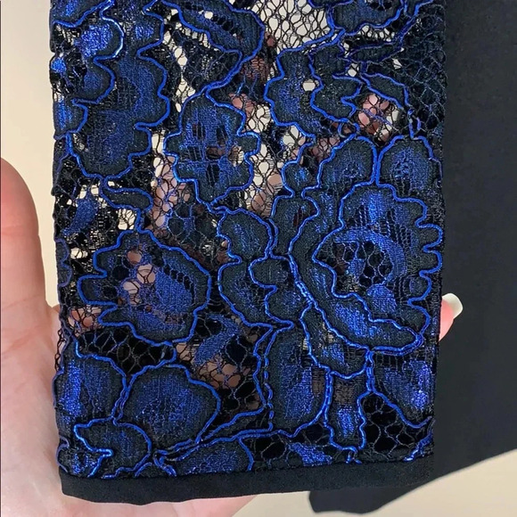 NWT 4C black and blue long sleeve dress sz 2 - Picture 5 of 7